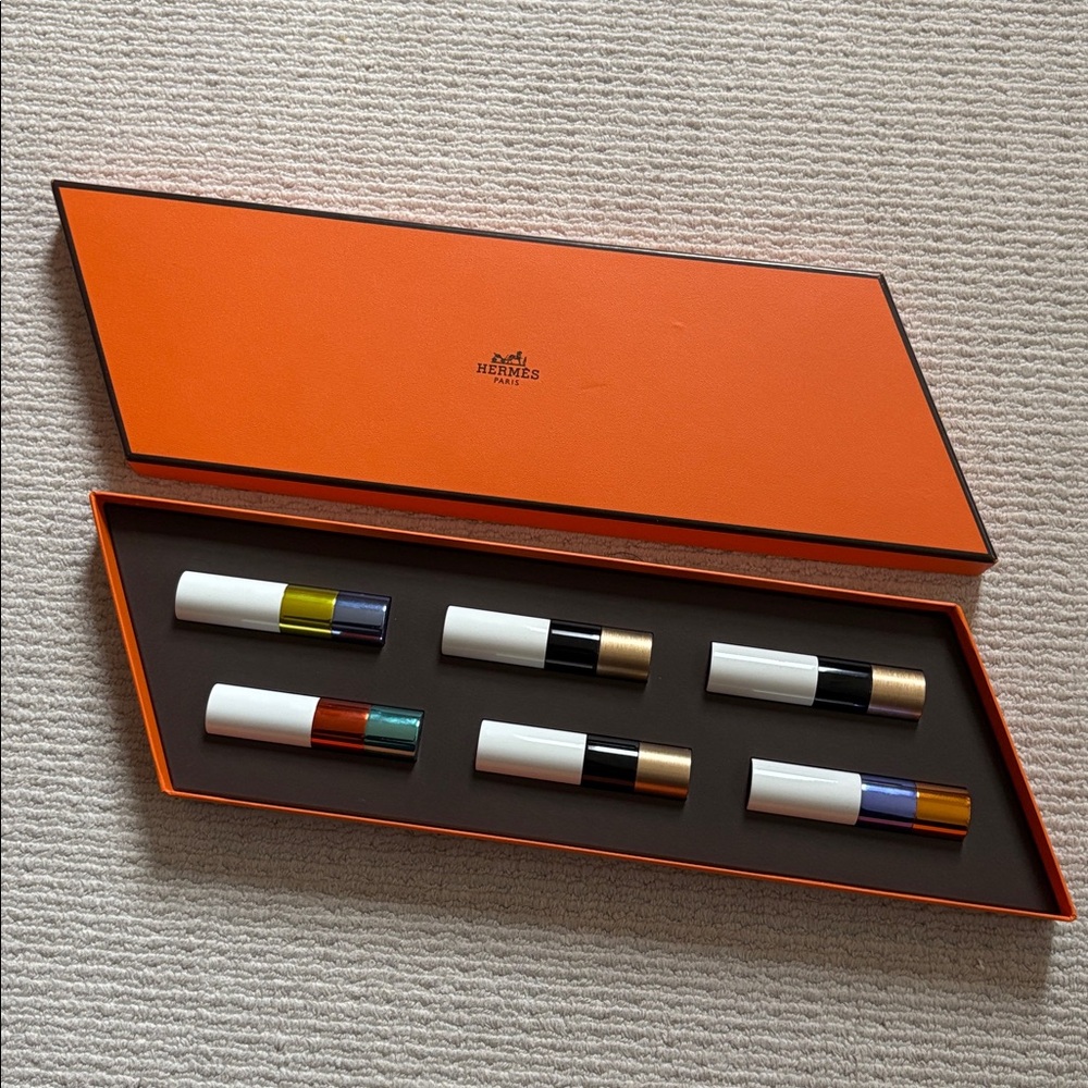 Hermès 6 Lipstick Set in Signature Orange Box - Picture 2 of 11